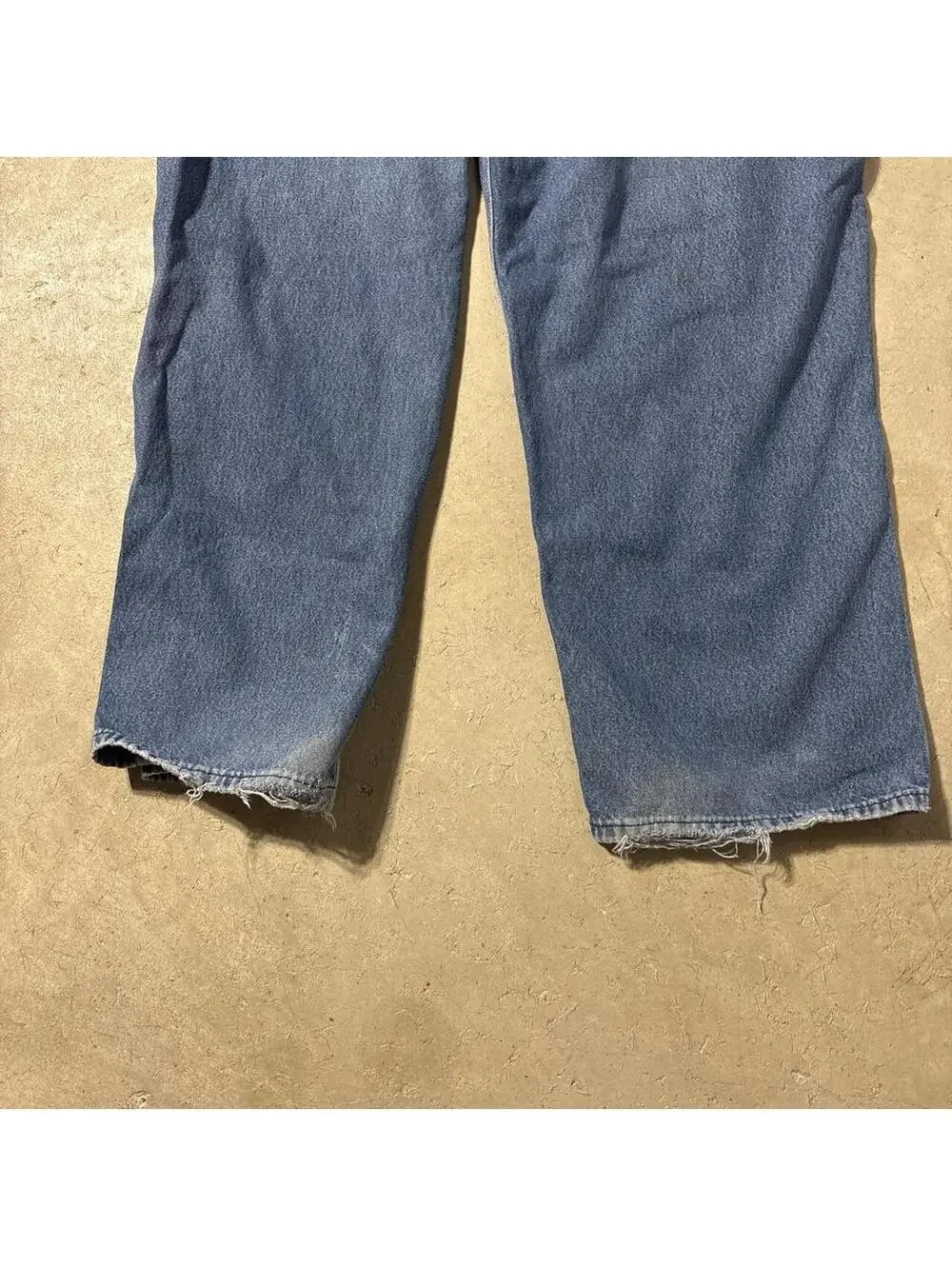 Vintage Y2K Carhartt Denim Bib Overalls Distressed Blue Mens 42x30